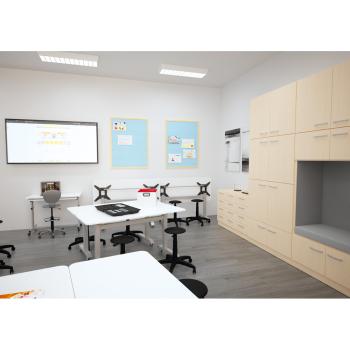 Mobiles Klassenzimmer mit Klapptischen